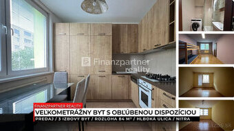 Veľkometrážny 3 izbový byt, 84 m², Hlboká, Nitra