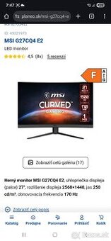 MSI G27CQ4 E2   27"  2560 × 1440 px 170 Hz