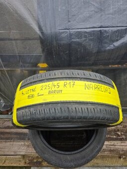 Predám 4x Letné pneu 225/45 R17