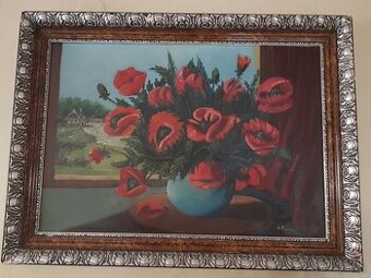 Predám olejomaľbu na plátne - maky