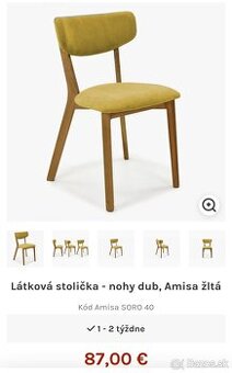 Stoličky z masívneho dubového dreva žlté