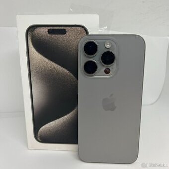 iPhone 15 PRO 128GB NATURAL TITANIUM VEĽMI PEKNÝ STAV ZÁRUKA