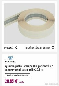 Výstužná páska Tamadex Alux papierová