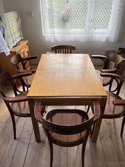 Ton - Thonet 5x stolicka a roztahovaci stol