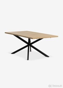 Jedálenský stôl 95x200 farba teplého duba/čierna