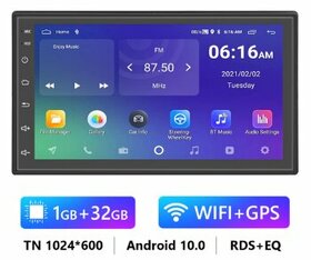 7",1+32GB,2 DIN rádio,Android 11,1024x600,GPS,RDS