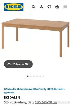Kupim stol IKEA Ekedalen 180/240 dub