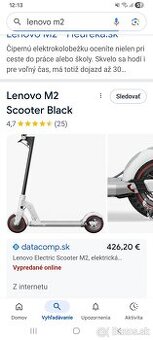 Elektricka kolobežka lenovo m2