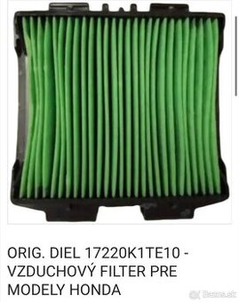 ORIG. DIEL 17220K1TE10 - VZDUCHOVÝ FILTER PRE MODELY HONDA