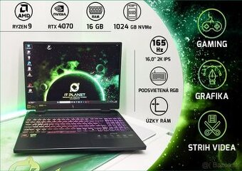 🎮 16,0“ 2K 165Hz IPS Acer®Nitro Ryzen9/RTX4070/1TB/16GB