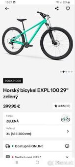 Bicykel expl 100 v zelenej farbe.