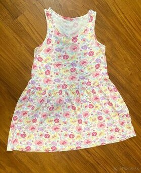Letné kvietkové šaty bez rukávov, veľ. 152-158cm