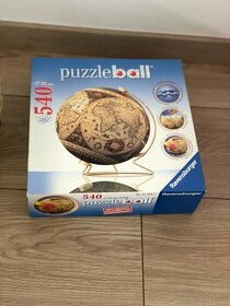Globus puzzle ball hnedy 540 - komplet