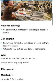 Celodenný vstup do Modelového sveta v Brne, 2 E/ks