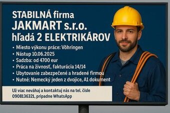 PRACA EMECKO ELEKTRIKÁRI - JAKMART s.r.o.
