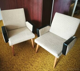 Retro kreslá z 60. rokov – originál Drevopodnik Brno