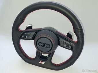 AUDI KOŽENÝ EXCLUSIVE ČERVENA NIT VOLANT + AIRBAG + F1 PADLA