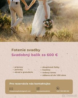 Fotenie svadby