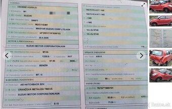 Suzuki SWIFT 1.3 2007 predám DVERE, MOTOR M13A, PREVODOVKA a