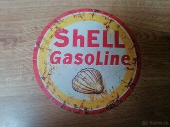Plechová guľatá tabuľa Shell