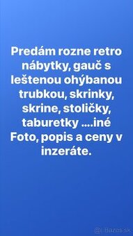 Predám rôzne retro nábytky, foto a popis v texte