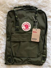 Batoh Fjällräven Kanken zelený s ozdobnými popruhmi