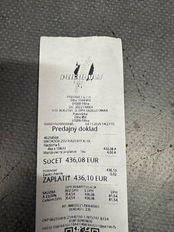 Predám letné pneu. 255/35/R20 nové