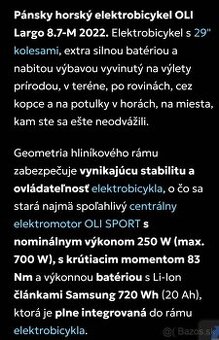 Akcia Predám elektrický bicyke CRUSSIS OLI Largo 8.7= ตา