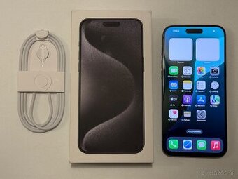 Apple Iphone 15 Pro max 256Gb - Dobrý stav, 100% zdravie bat