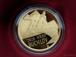 Zlatá pamětní mince hrad Buchlov, 15,55g, PROOF, cert.+ etue