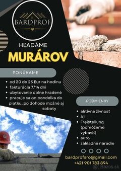 PONUKA PRÁCE- MURÁRI
