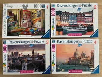 predám puzzle 1000ks rôzne