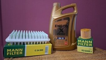 Olej Eneos 0w20,filtre Mann do Toyota Auris 1.6 Valvematic