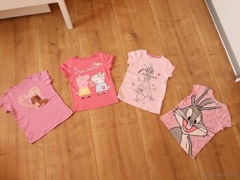 4x dievčenské tričko 122 (6-7r.) - Peppa Pig