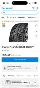 Zimne pneu 2kusy 325/30 R21 108V
