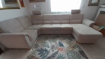 Sedacia suprava Sarah lux 350x180 cm a vitrína 100x202 cm