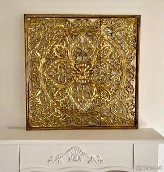 zlata kovova Mandala - obraz 80x80cm -40%