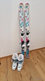 Detské lyže 130 cm + lyžiarky