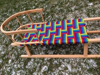 Drevené sánky 120cm s opierkou