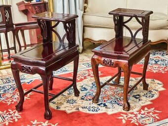 Čínske vyrezávané stolíky – pár