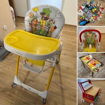 Stolicka PEG PEREG, hracky, dreveny stolik a vozik