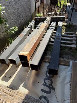 Masívne oceľové jakle 150×150 mm, dĺžka 230 cm – 6 ks