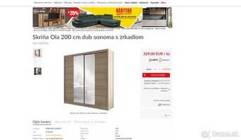 Nová skriňa 200cm