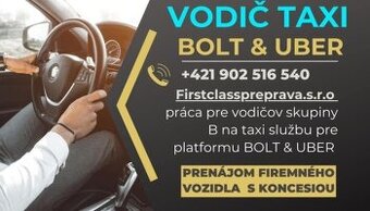 PRÁCA - vodič taxislužby BOLT/UBER - KOŠICE - 1