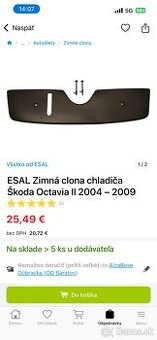 Zimná clona Škoda Octavia 2
