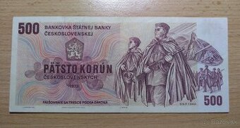 500Kčs bankovka rok 1973