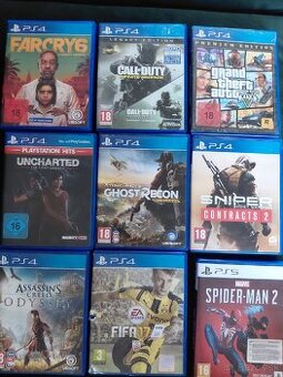 Hry na PS 4 a Spiderman 2 na PS 5