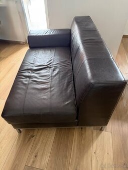 kožená sedačka s taburetkou IKEA