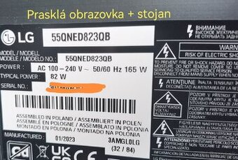 Predám diely z TV LG 55QNED823QB