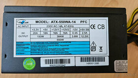 Zdroj EuroCASE ATX-550WA-14 PFC 550W ATX vyčistený - 1